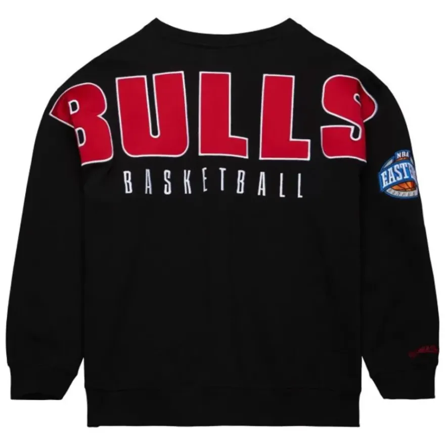 Mitchell & Ness Hoodies & Sweatshirts-Team First Satin Fleece Crew Chicago Bulls