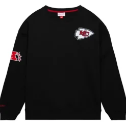 Mitchell & Ness Hoodies & Sweatshirts-Team First Satin Fleece Crew Kansas City Chiefs