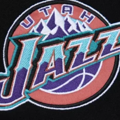 Mitchell & Ness Hoodies & Sweatshirts-Team First Satin Fleece Crew Utah Jazz