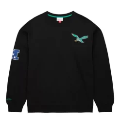 Mitchell & Ness Hoodies & Sweatshirts-Team First Satin Fleece Crew Philadelphia Eagles
