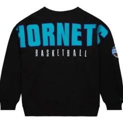 Mitchell & Ness Hoodies & Sweatshirts-Team First Satin Fleece Crew Charlotte Hornets