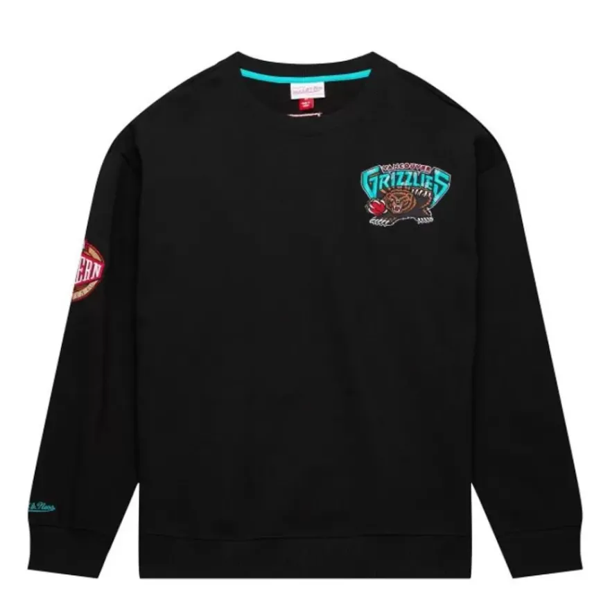 Mitchell & Ness Hoodies & Sweatshirts-Team First Satin Fleece Crew Vancouver Grizzlies