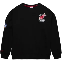 Mitchell & Ness Hoodies & Sweatshirts-Team First Satin Fleece Crew Miami Heat