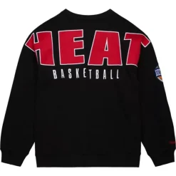 Mitchell & Ness Hoodies & Sweatshirts-Team First Satin Fleece Crew Miami Heat