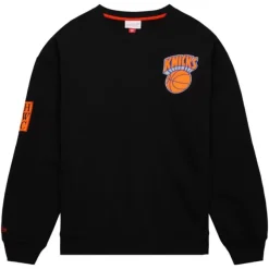 Mitchell & Ness Hoodies & Sweatshirts-Team First Satin Fleece Crew New York Knicks