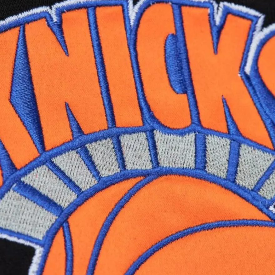 Mitchell & Ness Hoodies & Sweatshirts-Team First Satin Fleece Crew New York Knicks