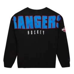 Mitchell & Ness Hoodies & Sweatshirts-Team First Satin Fleece Crew Current Logo New York Rangers