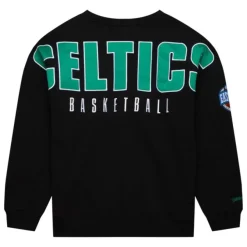 Mitchell & Ness Hoodies & Sweatshirts-Team First Satin Fleece Crew Boston Celtics