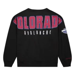 Mitchell & Ness Hoodies & Sweatshirts-Team First Satin Fleece Crew Current Logo Colorado Avalanche