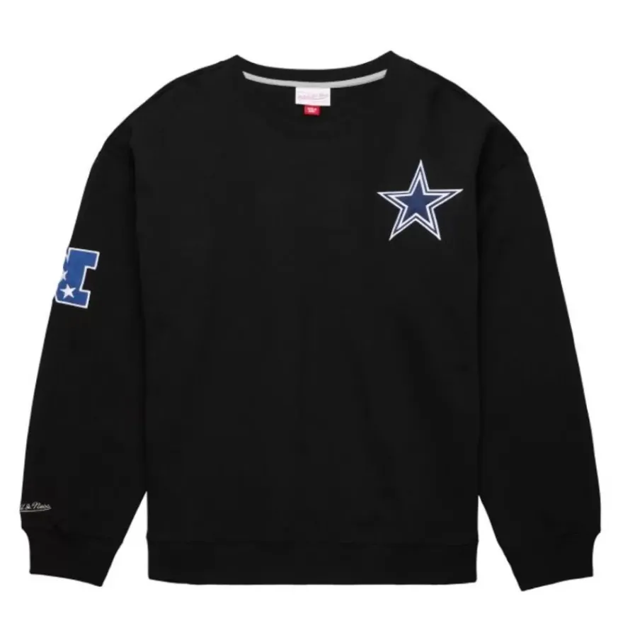 Mitchell & Ness Hoodies & Sweatshirts-Team First Satin Fleece Crew Dallas Cowboys