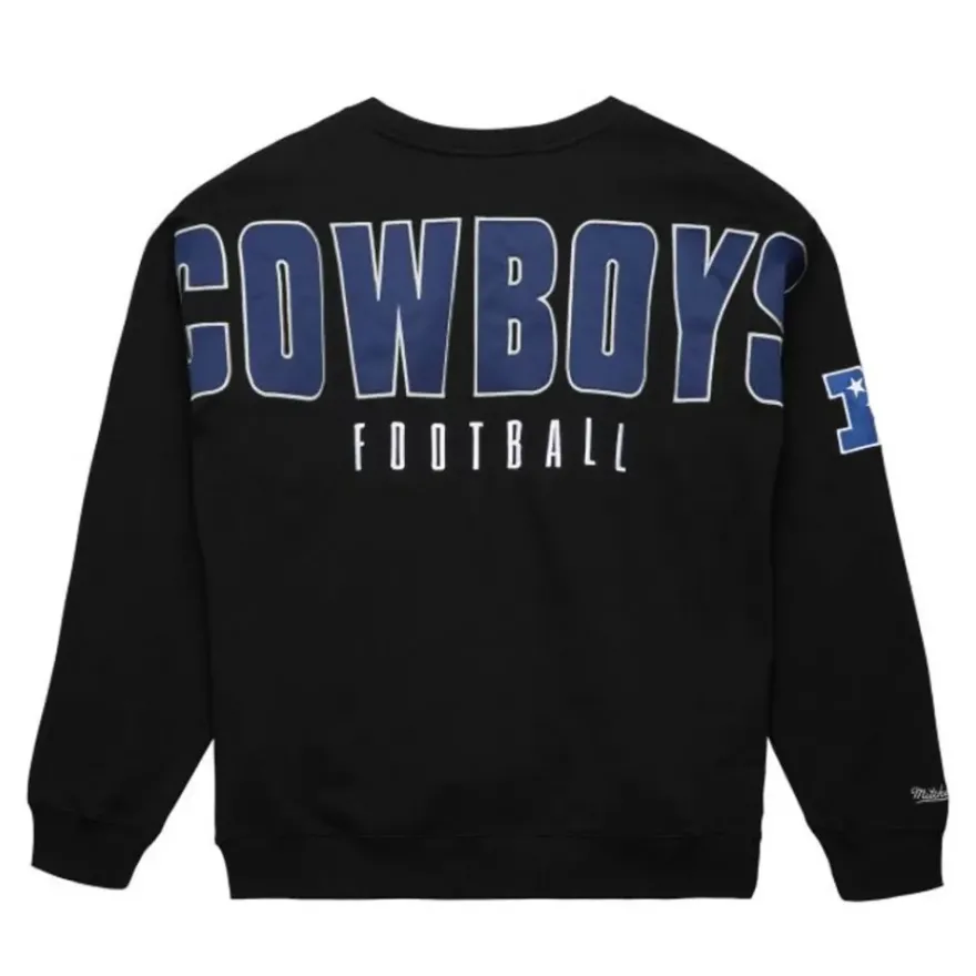 Mitchell & Ness Hoodies & Sweatshirts-Team First Satin Fleece Crew Dallas Cowboys