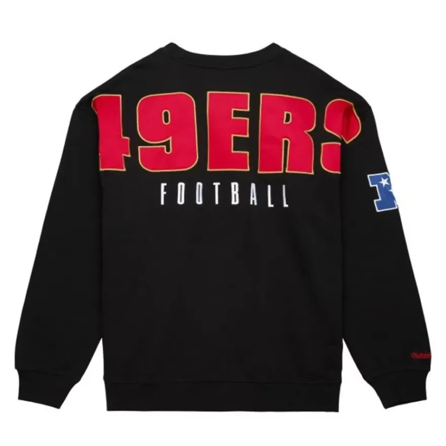 Mitchell & Ness Hoodies & Sweatshirts-Team First Satin Fleece Crew San Francisco 49Ers