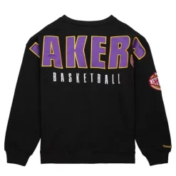 Mitchell & Ness Hoodies & Sweatshirts-Team First Satin Fleece Crew Los Angeles Lakers