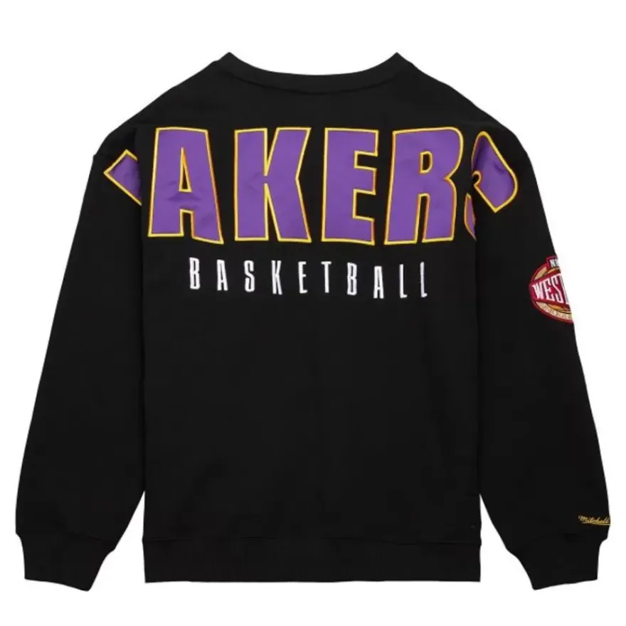 Mitchell & Ness Hoodies & Sweatshirts-Team First Satin Fleece Crew Los Angeles Lakers