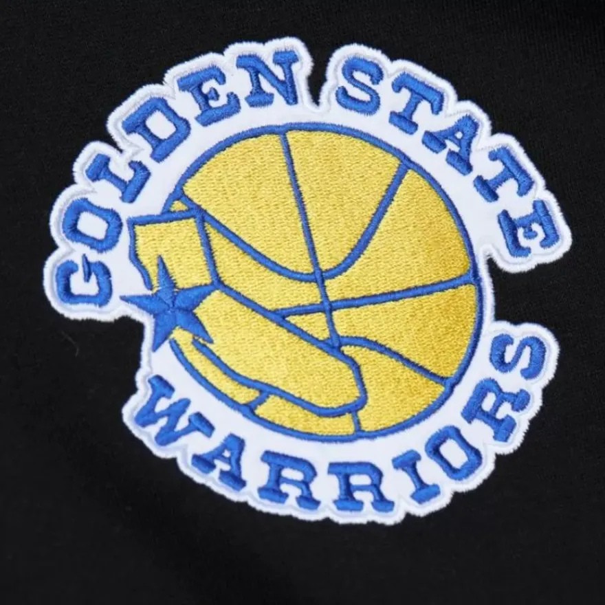 Mitchell & Ness Hoodies & Sweatshirts-Team First Satin Fleece Crew Golden State Warriors