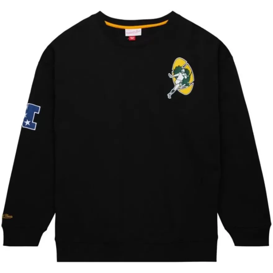 Mitchell & Ness Hoodies & Sweatshirts-Team First Satin Fleece Crew Green Bay Packers
