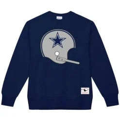Mitchell & Ness Hoodies & Sweatshirts-Team Helmet 2 Crew Dallas Cowboys