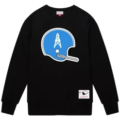 Mitchell & Ness Hoodies & Sweatshirts-Team Helmet 2 Crew Houston Oilers