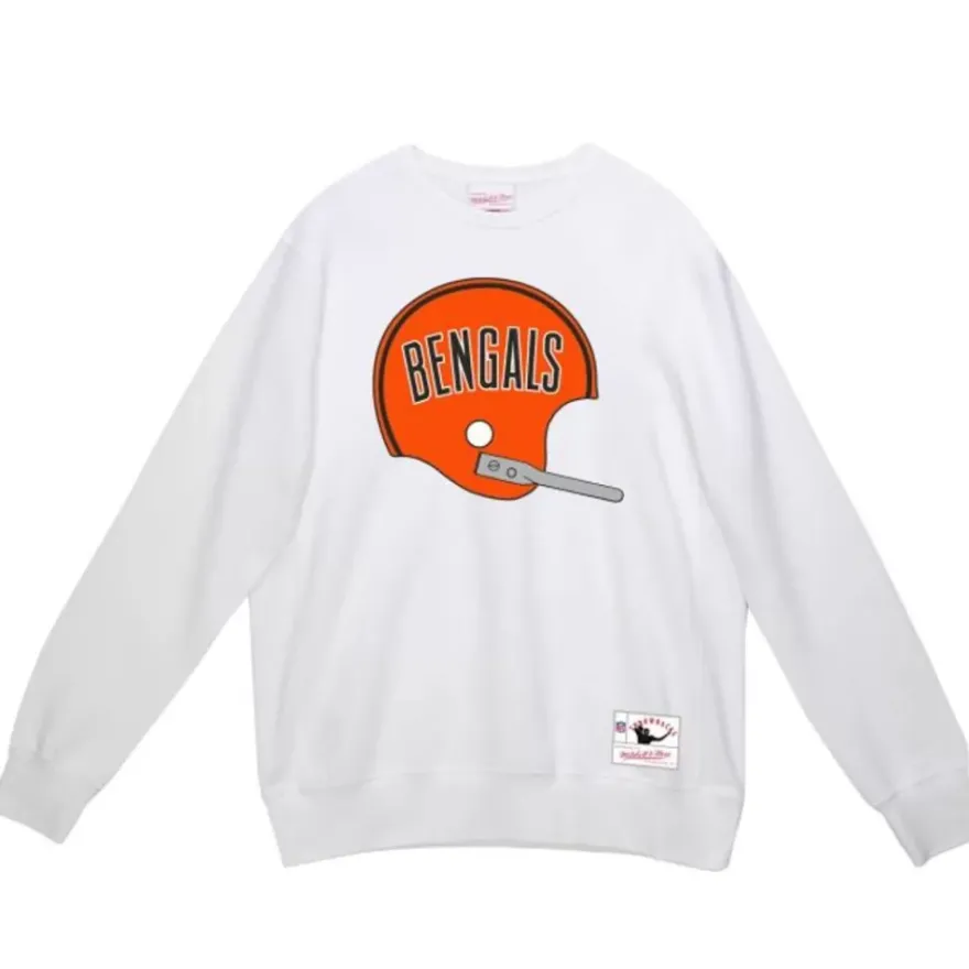 Mitchell & Ness Hoodies & Sweatshirts-Team Helmet Crew Cincinnati Bengals