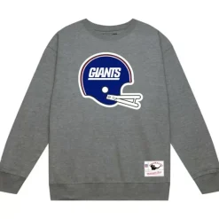 Mitchell & Ness Hoodies & Sweatshirts-Team Helmet Crew New York Giants