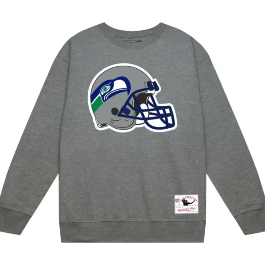 Mitchell & Ness Hoodies & Sweatshirts-Team Helmet Crew Seattle Seahawks