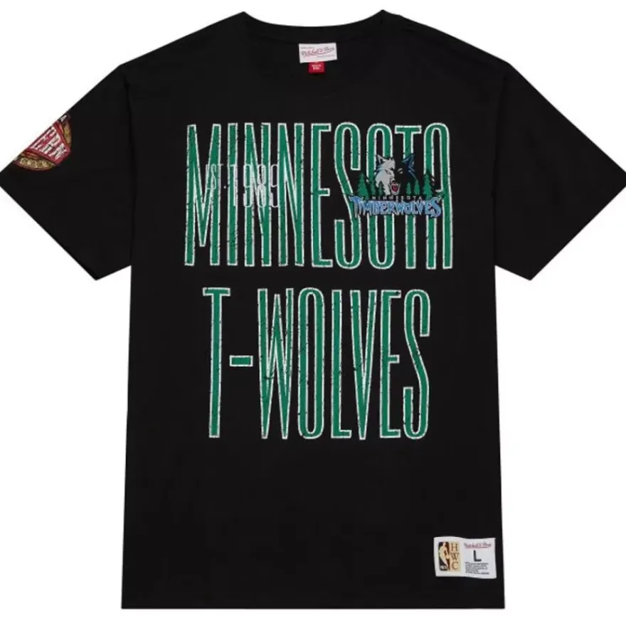 Mitchell & Ness T-Shirts & Tops-Team Og Premium Ss Tee Minnesota Timberwolves