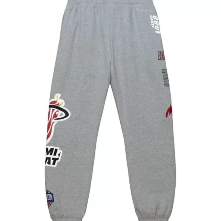 Mitchell & Ness Pants-Team Origins Fleece Pant Miami Heat