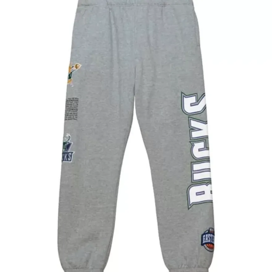 Mitchell & Ness Pants-Team Origins Fleece Pant Milwaukee Bucks