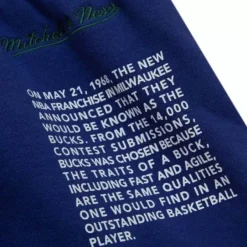 Mitchell & Ness Shorts-Team Origins Fleece Short Milwaukee Bucks
