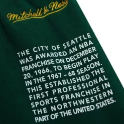 Mitchell & Ness Shorts-Team Origins Fleece Short Seattle Supersonics