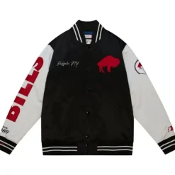 Mitchell & Ness Jackets & Outerwear-Team Origins Varsity Satin Jacket Buffalo Bills