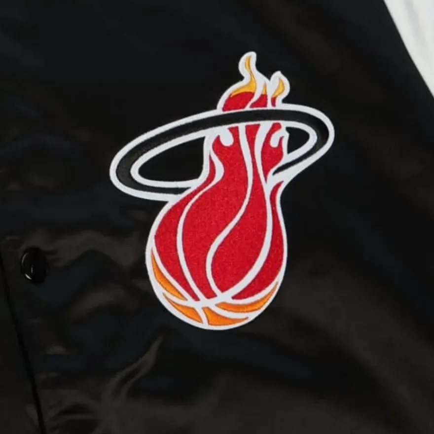 Mitchell & Ness Jackets & Outerwear-Team Origins Varsity Satin Jacket Miami Heat