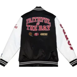Mitchell & Ness Jackets & Outerwear-Team Origins Varsity Satin Jacket San Francisco 49Ers