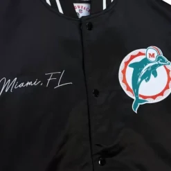 Mitchell & Ness Jackets & Outerwear-Team Origins Varsity Satin Jacket Miami Dolphins