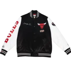 Mitchell & Ness Jackets & Outerwear-Team Origins Varsity Satin Jacket Chicago Bulls