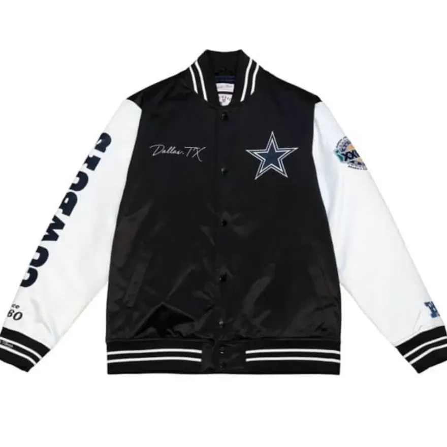 Mitchell & Ness Jackets & Outerwear-Team Origins Varsity Satin Jacket Dallas Cowboys