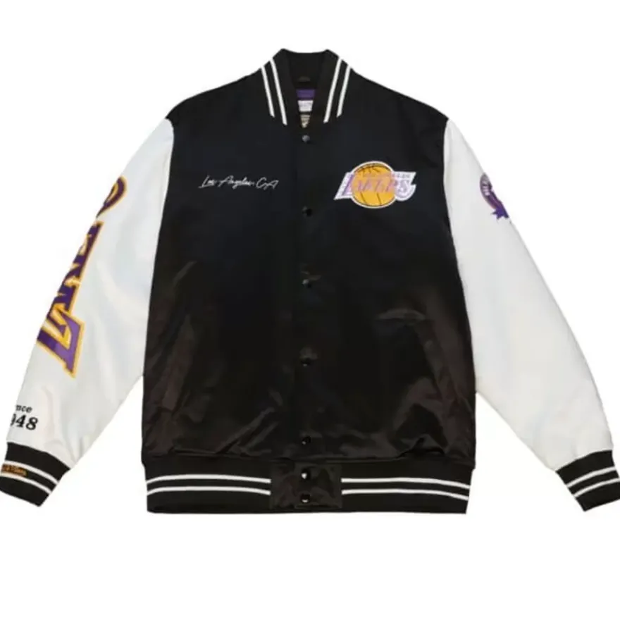 Mitchell & Ness Jackets & Outerwear-Team Origins Varsity Satin Jacket Los Angeles Lakers
