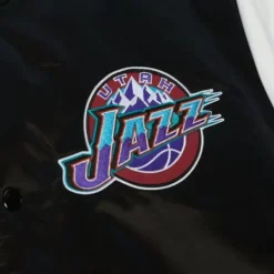 Mitchell & Ness Jackets & Outerwear-Team Origins Varsity Satin Jacket Utah Jazz