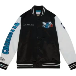Mitchell & Ness Jackets & Outerwear-Team Origins Varsity Satin Jacket Charlotte Hornets