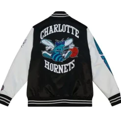 Mitchell & Ness Jackets & Outerwear-Team Origins Varsity Satin Jacket Charlotte Hornets