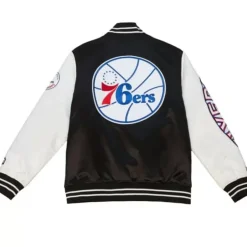Mitchell & Ness Jackets & Outerwear-Team Origins Varsity Satin Jacket Philadelphia 76Ers