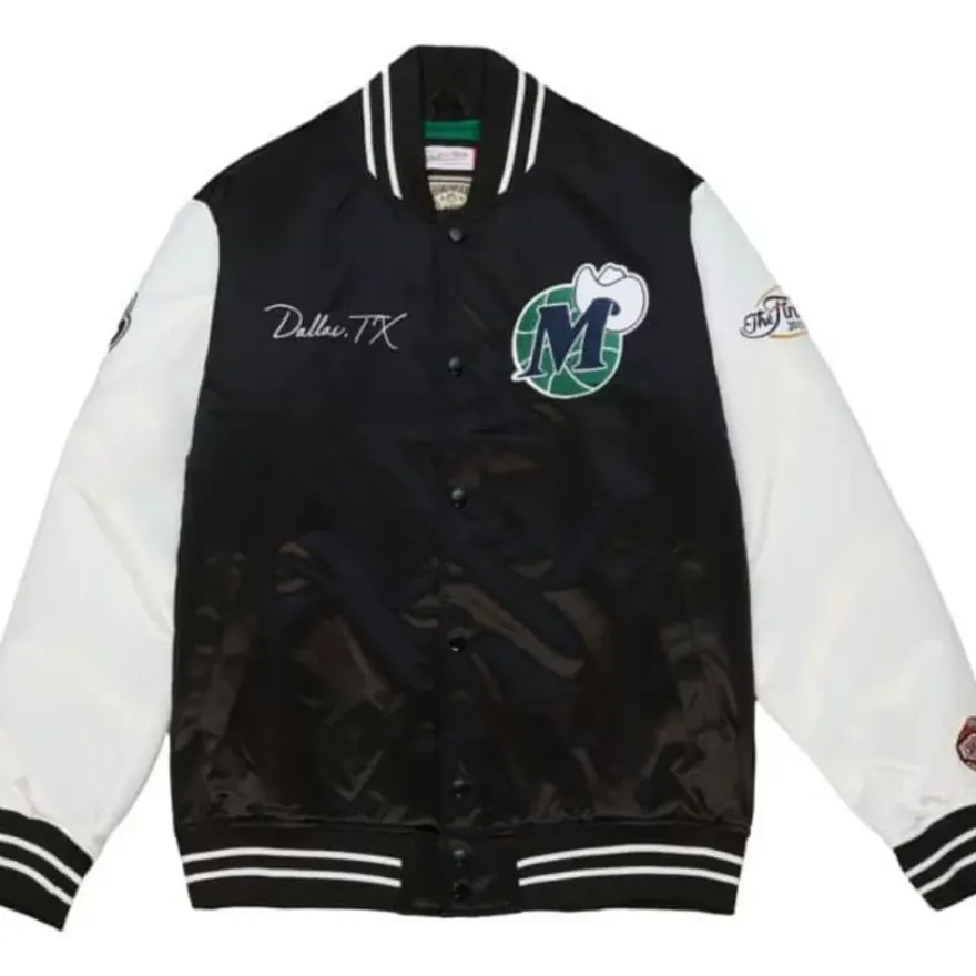 Mitchell & Ness Jackets & Outerwear-Team Origins Varsity Satin Jacket Dallas Mavericks