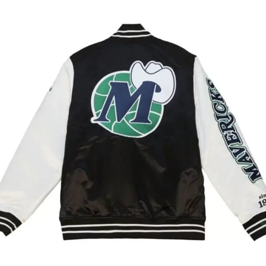 Mitchell & Ness Jackets & Outerwear-Team Origins Varsity Satin Jacket Dallas Mavericks