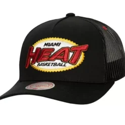 Mitchell & Ness Snapback-Team Seal Trucker Snapback Hwc Miami Heat
