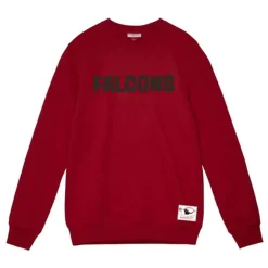 Mitchell & Ness Hoodies & Sweatshirts-Team Wordmark 1 Crew Atlanta Falcons