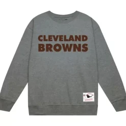 Mitchell & Ness Hoodies & Sweatshirts-Team Wordmark 1 Crew Cleveland Browns
