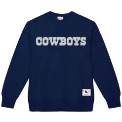 Mitchell & Ness Hoodies & Sweatshirts-Team Wordmark 1 Crew Dallas Cowboys