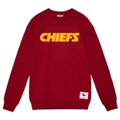 Mitchell & Ness Hoodies & Sweatshirts-Team Wordmark 1 Crew Kansas City Chiefs