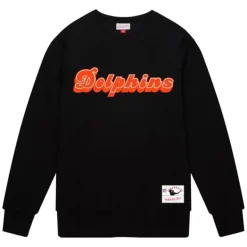 Mitchell & Ness Hoodies & Sweatshirts-Team Wordmark 1 Crew Miami Dolphins