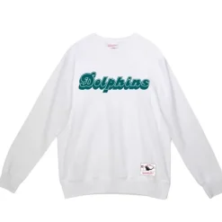 Mitchell & Ness Hoodies & Sweatshirts-Team Wordmark 1 Crew Miami Dolphins